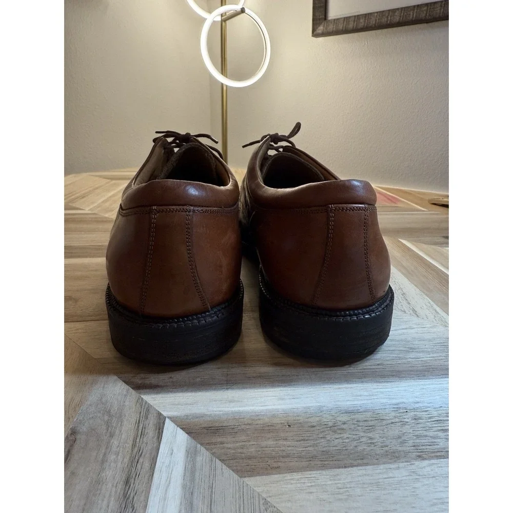 Johnston & Murphy PASSPORT Cap-Toe Oxfords Brown Cognac Leather‎ Lace UpMens 12M